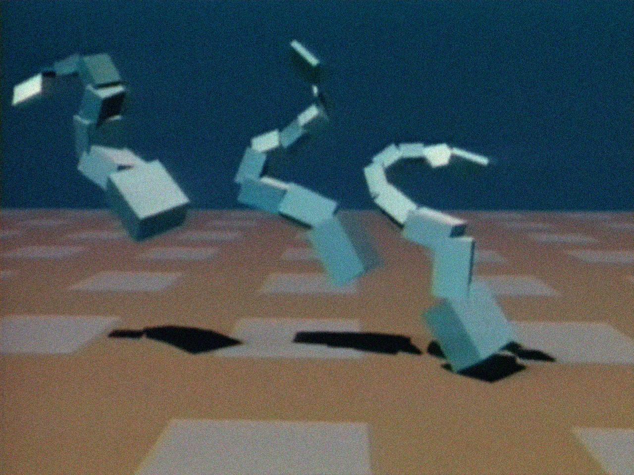 Karl Sims, Evolved Virtual Creatures — schwimmende Wesen